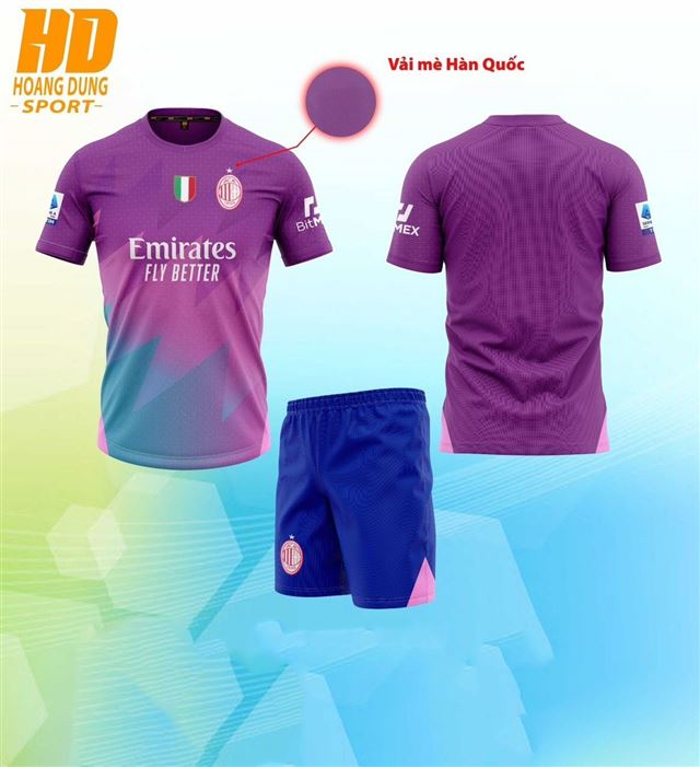 Áo Bóng CLB AC Milan Tím 2023-2024