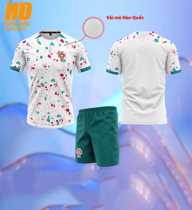 Bộ Quần Áo Đội Tuyển Bồ Đào Nha Trắng Loang 2023-2024