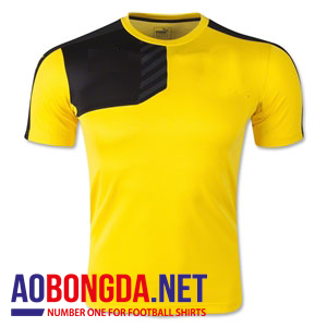 Áo bóng đá Dortmund vàng tập không logo