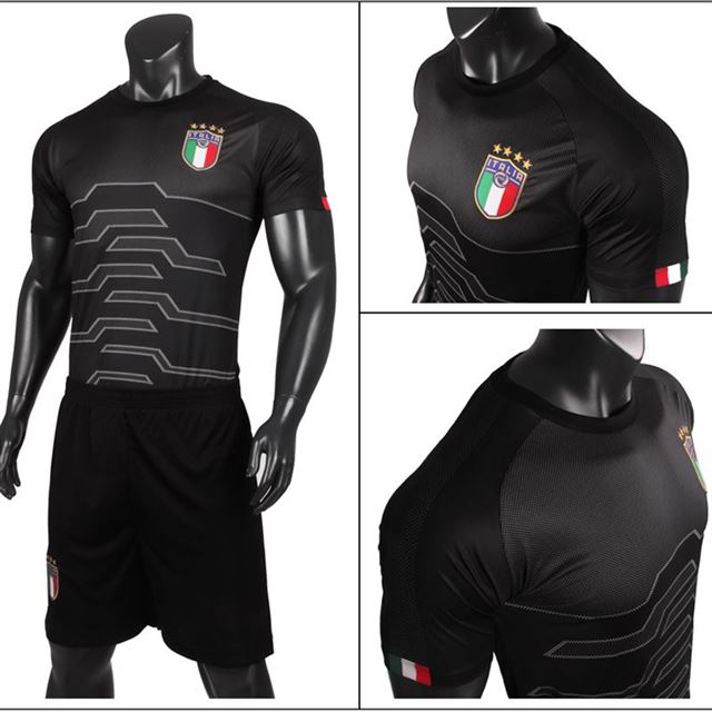 Áo Bóng Đá Italia Đen World Cup 2018-2019