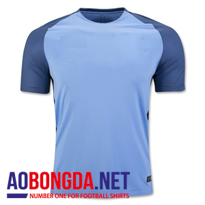 áo bóng đá không logo Mancity xanh 2017