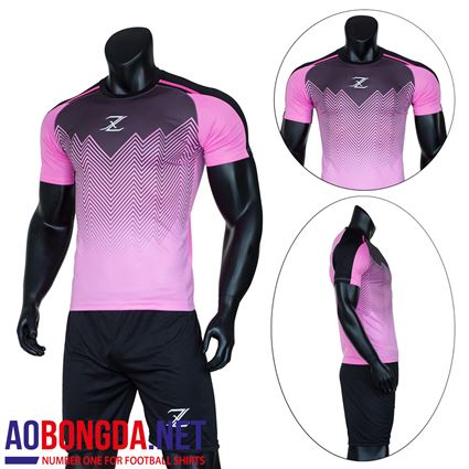 Áo Bóng Đá Không Logo Riki Z hồng đen