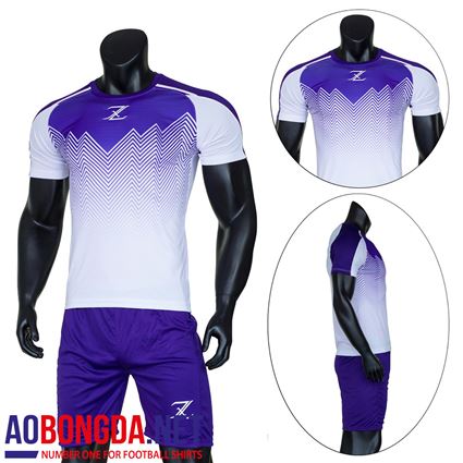 Áo Bóng Đá Không Logo Riki Z trắng tím