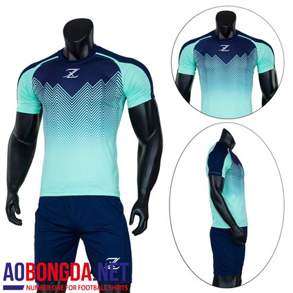 Áo Bóng Đá Không Logo Riki Z xanh ngọc tím than