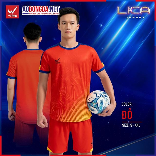 Áo Bóng Đá Không Logo Wika Lica Đỏ