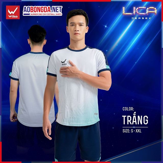 Áo Bóng Đá Không Logo Wika Lica Trắng