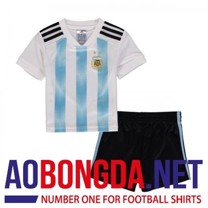 Áo bóng đá trẻ em đội tuyển Argentina sọc xanh trắng World Cup 2018