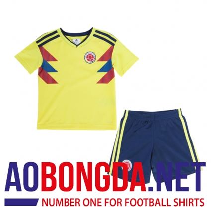 Áo bóng đá trẻ em đội tuyển Colombia vàng World Cup 2018