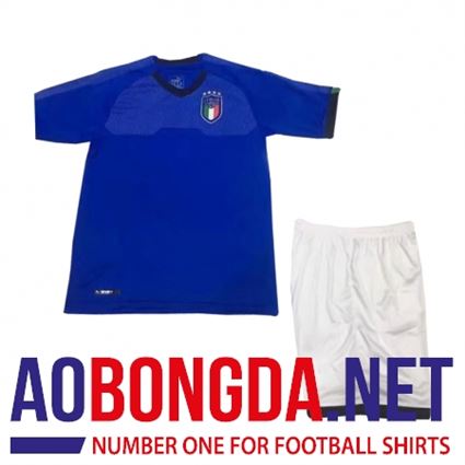 Áo bóng đá trẻ em đội tuyển Italia xanh World Cup 2018