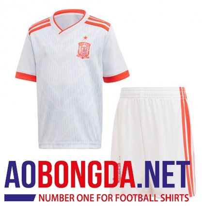 Áo bóng đá trẻ em đội tuyển Tây Ban Nha trắng World Cup 2018