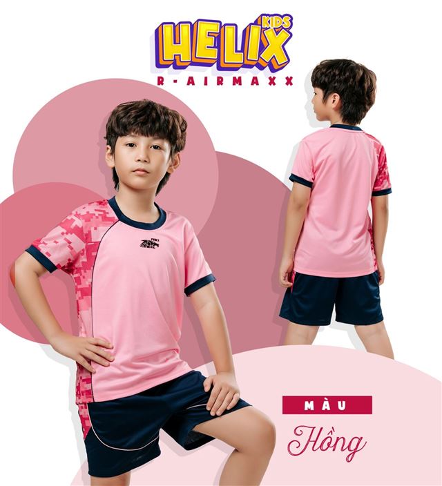 Áo Bóng Đá Trẻ Em Riki Helix Hồng