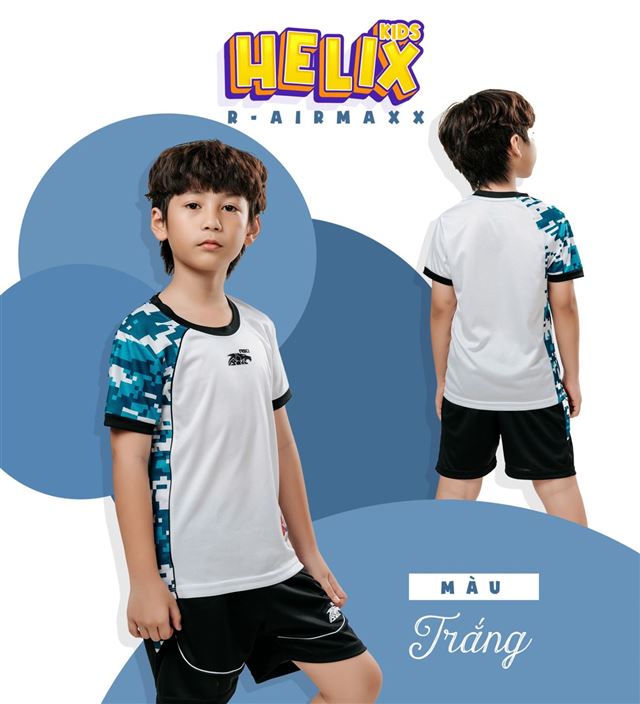 Áo Bóng Đá Trẻ Em Riki Helix Trắng