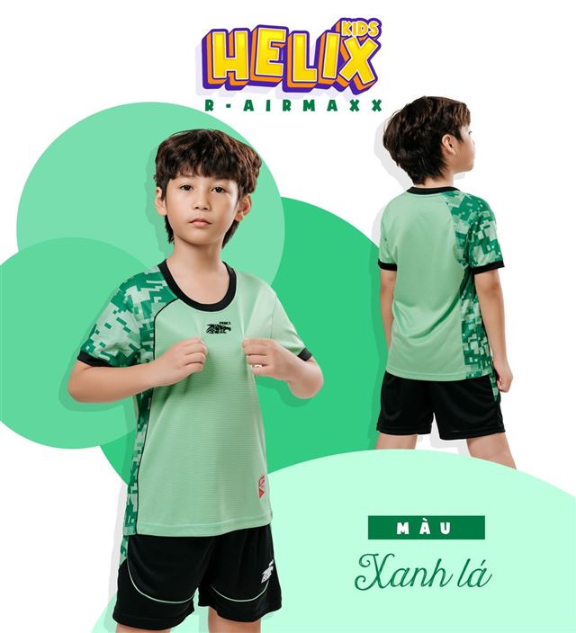 Áo Bóng Đá Trẻ Em Riki Helix Xanh Lá