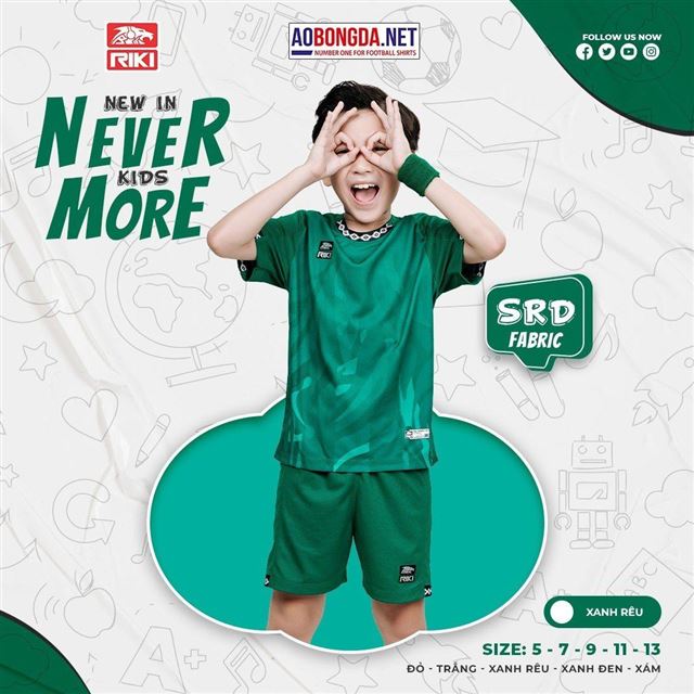 Áo Bóng Đá Trẻ Em Riki Nevermore Xanh rêu