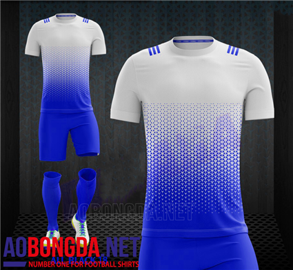 Áo không logo ALL BLACK trắng xanh bích