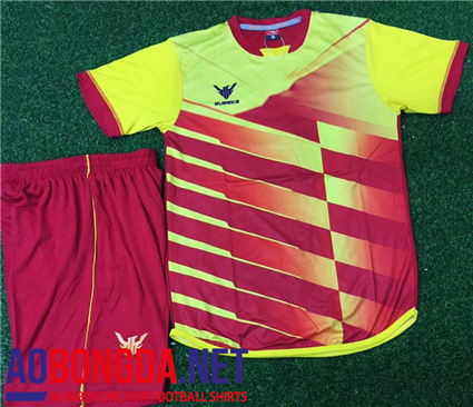 Áo Không Logo Eureka Đỏ Tay Vàng 17-18