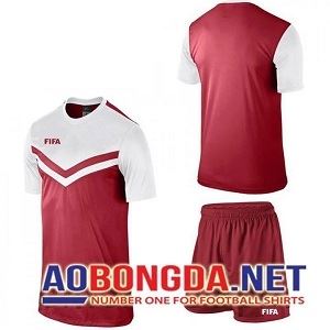 Áo không logo fifa đỏ trắng