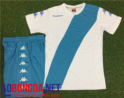 Áo Không Logo Kappa Trắng Sọc Chéo Xanh