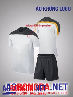 Áo không logo training trắng đen