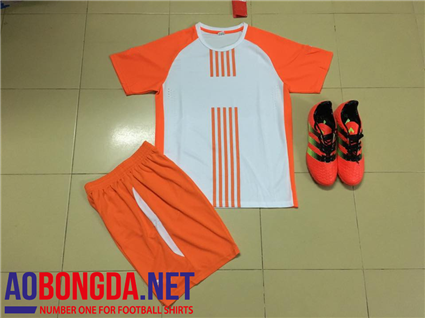 áo không logo 3 sọc trắng cam