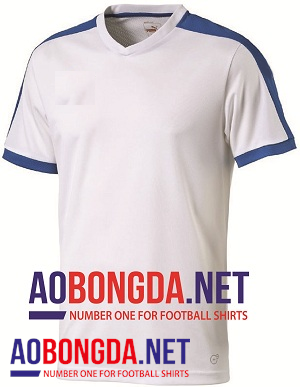 Áo không logo pitch trắng xanh