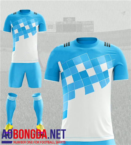 Áo không logo TIRO trắng xanh ngọc