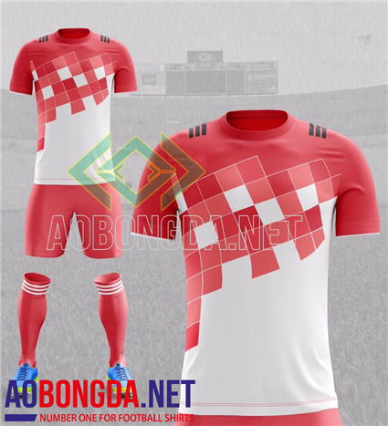 Áo Ko Logo TIRO Trắng Đỏ