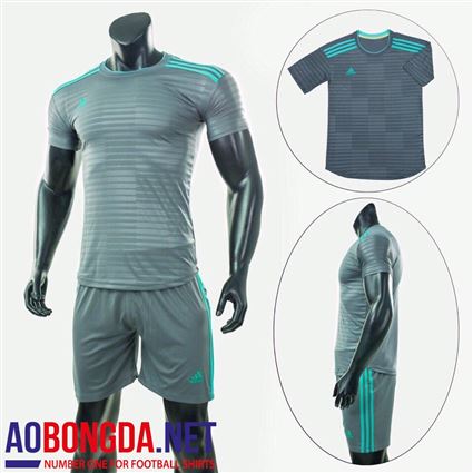 Áo Ko Logo  xám xanh vân nổi 2018