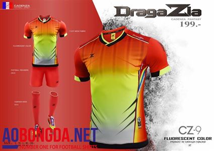 Áo Ko Logo DragaZia Cam loang vàng trắng 2017-2018