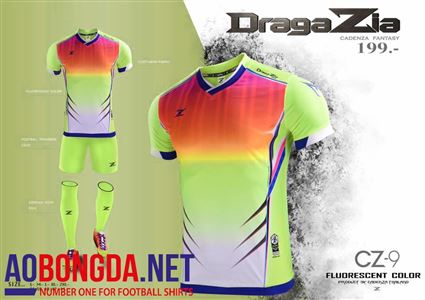 Áo Ko Logo DragaZia chuối loang đỏ đô trắng 2017-2018