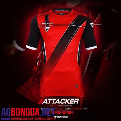 Áo ko logo Eureka Attacker đỏ 2017-2018