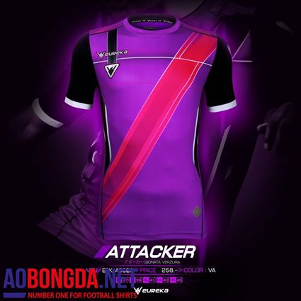 Áo ko logo Eureka Attacker tím 2017-2018
