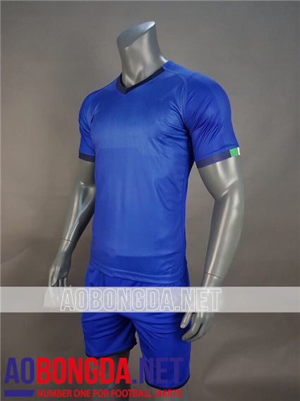 Áo ko logo Italia xanh World Cup 2018