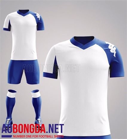 Áo Ko Logo Kappa Vip Trắng Xanh 2017-2018