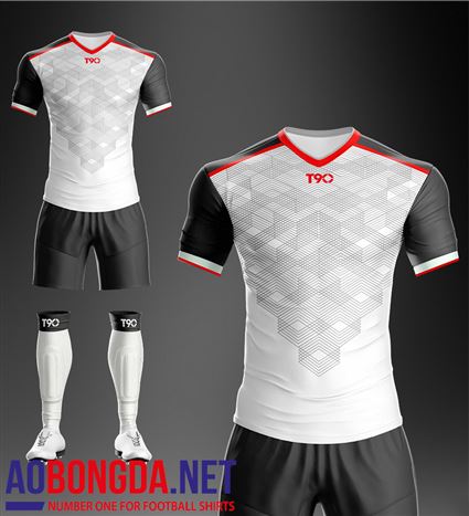 Áo Ko Logo T90-F trắng tay đen