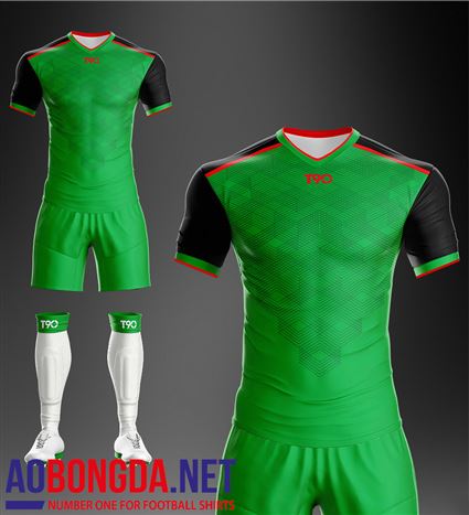 Áo Ko Logo T90-F xanh lá tay đen