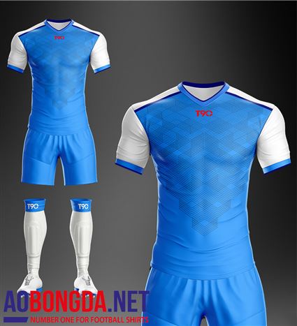 Áo Ko Logo T90-F xanh ngọc tay trắng