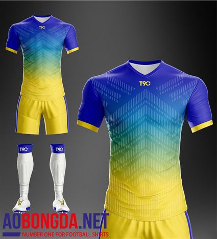 Áo Ko Logo T90-S xanh dương loang vàng