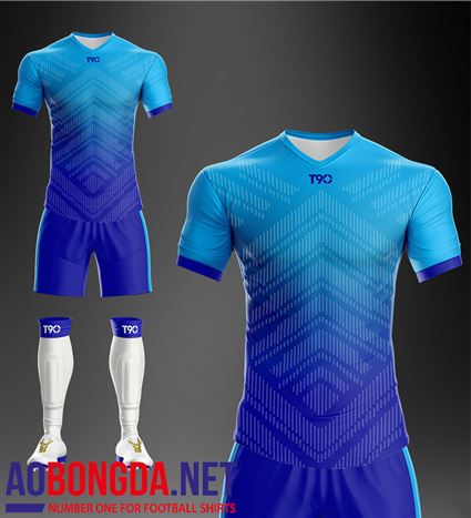 Áo Ko Logo T90-S xanh ngọc loang xanh dương