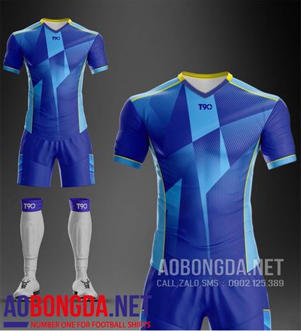 Áo Ko Logo T90-Victory xanh biển