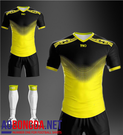 Áo Ko Logo T90-Win vàng tay đen