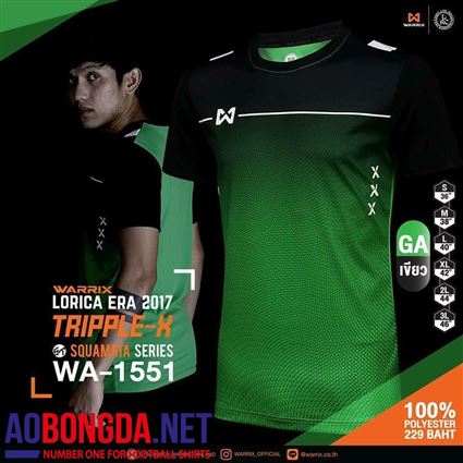 Áo Ko Logo Warrix xanh lá đen 2018