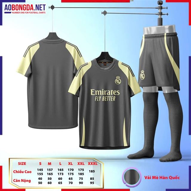 Áo Bóng Đá Câu Lạc Bộ Real Madrid Xám 2025-2026
