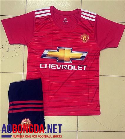 Bộ Quần Áo bóng đá trẻ em clb Manchester United  đỏ sân nhà 2020-2022