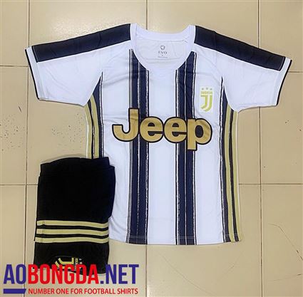 Bộ Quần Áo bóng đá trẻ em clb Juventus trắng đen sân nhà 2020-2022