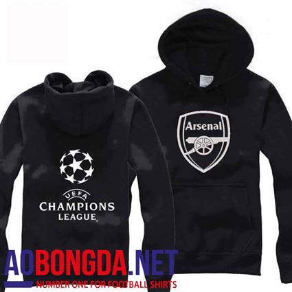 Áo nỉ mũ Arsenal màu đen