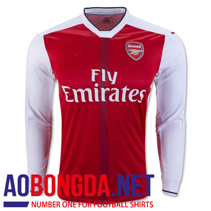 Áo bóng đá câu lạc bộ Arsenal dài tay màu đỏ, mùa 2016-2017