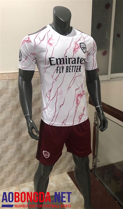 Áo Bóng Đá CLB Arsenal trắng sân khách mùa giải 2020-2022