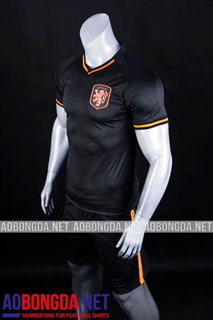 Áo Bóng Đá Đội Tuyển Hà Lan đen Euro 2020-2021