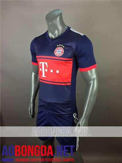 Áo Bayern Munich Tím Than Ngực Đỏ 2017-2018